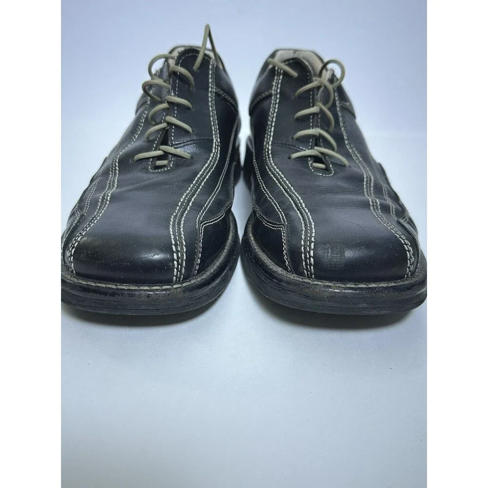 Bass Shoes Mens 11 M Casual Oxford Flats Comfort Black Leather Lace Up Low Top